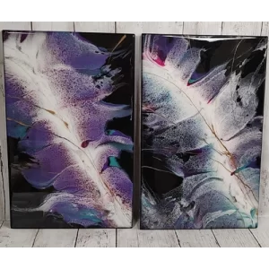 Peacock Feather Wall Art Set of 2 (11.5"x18")